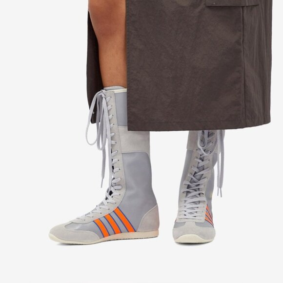 ADIDAS Japan Vh Sneaker Boots - Silver/Solar Orange/Grey Size 8 - Picture 3 of 16